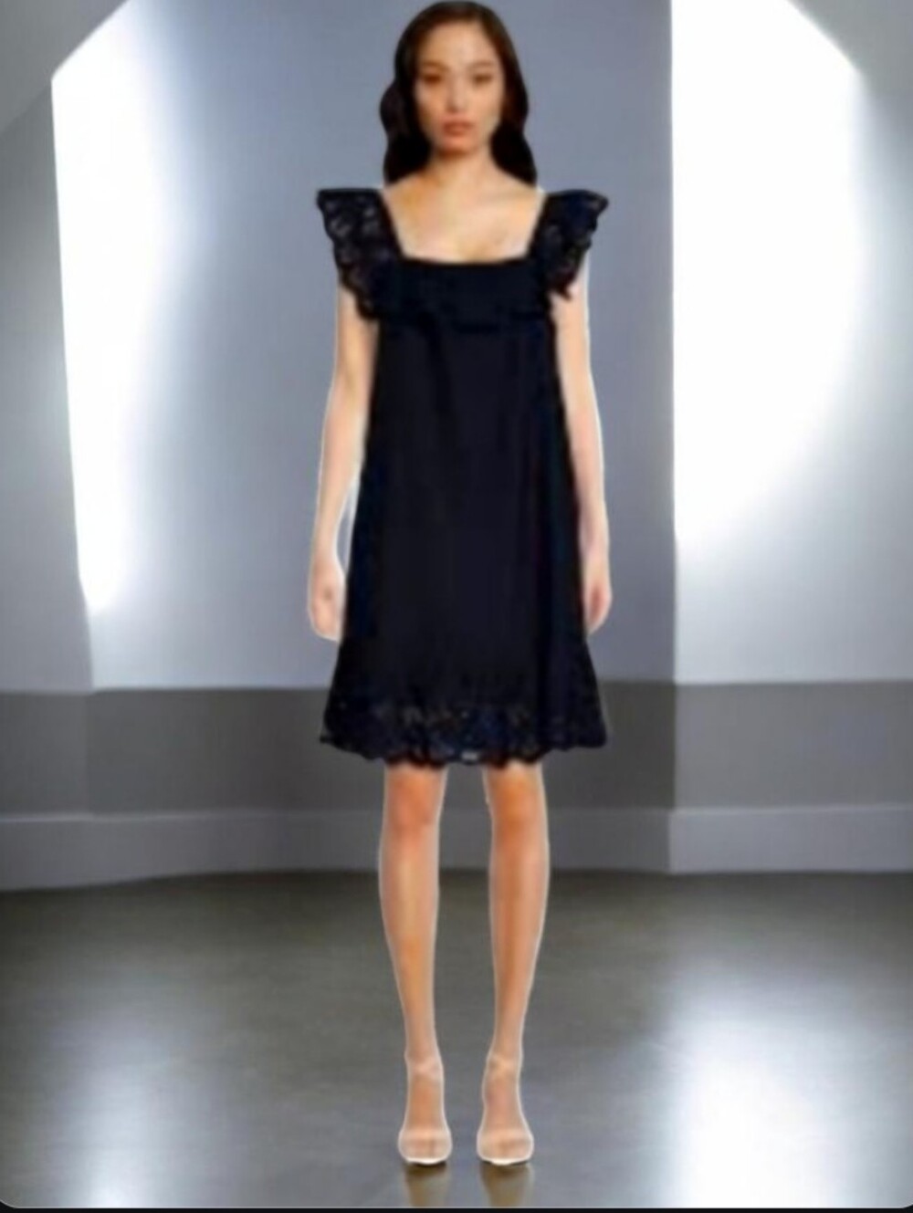 BCBG Black Lace Crochet Mini Cocktail/Party Dress 👗Size-M(See Measurements👇🏻)